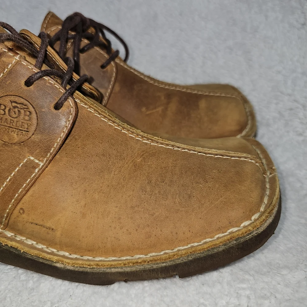 Vintage Bob Marley Brand Low Top Leather Shoe Size 7.5 - Picture 9 of 16